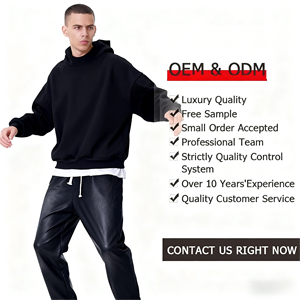 Hoodie unisexe surdimensionné de haute qualité, coupe courte, impression et broderie personnalisées pour hommes - Product Image 4