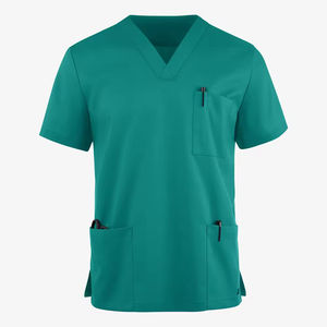 Blouse de travail unisexe à manches courtes pour hôpital, col en V, uniforme d'infirmière pour les professionnels de la santé, tissu en toile, séchage rapide, respirant, personnalisable - Product Image 5