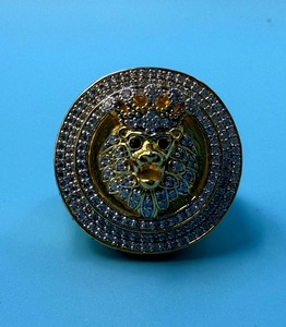 Anillo Hip Hop con Cabeza de León con Incrustaciones de Moissanita en Plata 925, Chapado en Oro Amarillo de 14K, Joyería Brillante para Hombre - Product Image 5