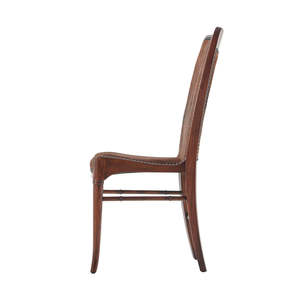 Curved Back Upholstered Side <b>Dining</b> Chair Premium Wood Frame Classic Modern Design Mahogany Legs <b>Dining</b> <b>Room</b> <b>Furniture</b> - Product Image 3