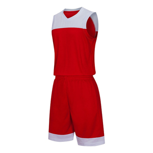 Conjunto de Uniforme de Baloncesto Ligero sin Mangas Rojo y Blanco para Adultos, Transpirable, 100% Poliéster, Ropa Deportiva Unisex - Product Image 2