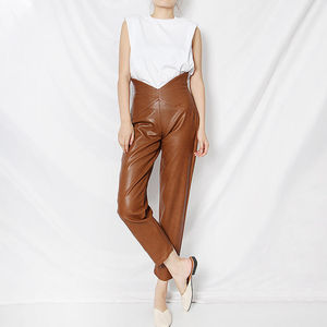 Pantalones de Mujer de Último Diseño en Cuero, Hechos a Medida, a Bajo Precio, para Adultos - Product Image 1