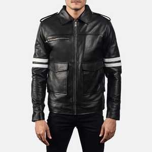 Usa And European Winter Latest Stylish <b>Men</b> Leather <b>Jacket</b> <b>Long</b> Zipper With Side Pocket Latest Design. - Product Image 5