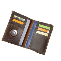 Portefeuille de voyage vintage en cuir de vachette véritable de haute qualité, personnalisé avec logo embossé, long et fin, anti-RFID, pour cartes de crédit et passeport