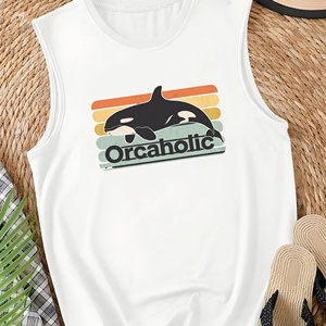 Chaleco casual para mujer Diseño de ballena orca Retro - Product Image 1
