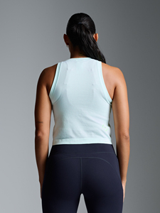 Camiseta sin mangas informal de poliéster/algodón para mujer, transpirable, lisa, para entrenamiento, personalizable, chaleco de fitness de verano con cuello redondo - Product Image 5