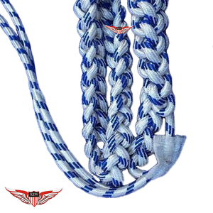 Silver And Blue Wire <b>Braided</b> Parade Aiguillette Shoulder Aiguillette Silver And Blue Wire Aiguillette Wire <b>Cord</b> - Product Image 3