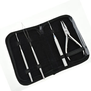 Nouvelle conception, tendance du moment, kit d'outils d'extension de cheveux imperméables à micro-liens noués à la main, en acier inoxydable doré et plastique, durable - Product Image 1