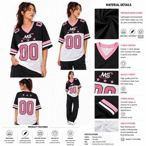 Camiseta de Fútbol de Malla con Cuello en V de Alta Calidad, Manga Corta, Ajuste Relajado, Gráfico de Estrella, Detalle de Número, Estilo Urbano Y2K, Venta al por Mayor a Granel - Product Image 4