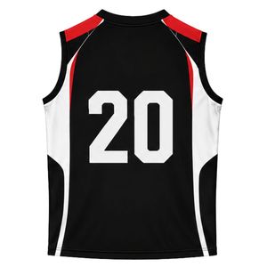 Men Black Red Basketball Jersey Sleeveless Sports Uniform Team Wear <b>Athletic</b> Training Match Apparel Performance Game Clothing - Product Image 2