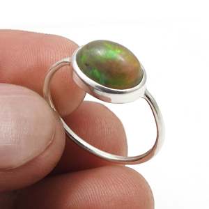 Oval Cut Black <b>Opal</b> Gemstone <b>Ring</b> Made From 925 Solid Sterling Silver Promise Band <b>Ring</b> Handmade Bohemian Unisex Jewelry - Product Image 5