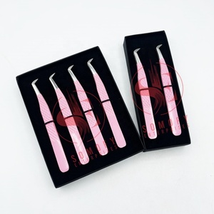 Pince à épiler professionnelle Somofy Enterprises en acier inoxydable pour extensions de cils, avec option de logo personnalisé et d'étiquette privée - Product Image 3