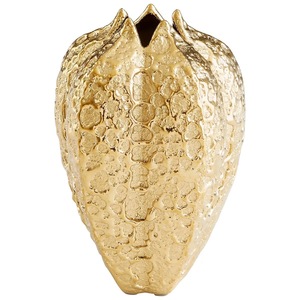 <b>Gold</b> Embossed Modern Handmade Aluminium Tabletop Flower <b>Vase</b> for Home Office Dining Wedding Decor - Product Image 2