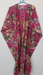 Kaftan en coton pour femme, imprimé floral, sans manches, robe longue en viscose et polyester, tenue décontractée d'été, tissu doux tissé, lavage à la main - Product Image 5