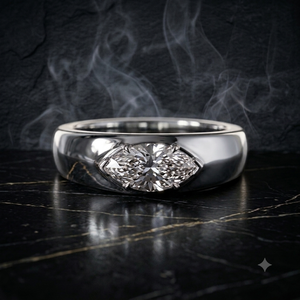 Bague classique en argent 925 plaqué or 18 carats avec moissanite taille marquise, solitaire diamant, pour fiançailles et mariage - Product Image 2