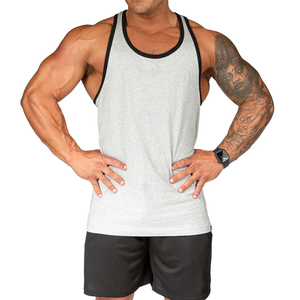 Chaleco Largo Deportivo de Punto Informal para Hombre, Diseño Moderno, Color Blanco, Ropa Deportiva, 220 GSM, Camisetas sin Mangas de Verano para Hombre - Product Image 1