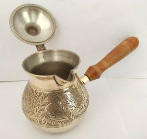 Handmade Metal Coffee Pot With Wooden Handle Traditional Cezve - Product Image 4