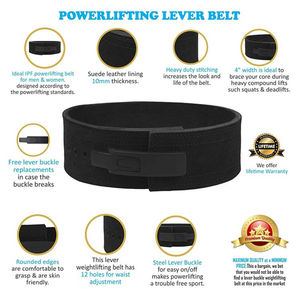 Cinturón de Levantamiento de Pesas Unisex de Neopreno con Palanca de Fuerza, Cinturón de Fitness con Logotipo Personalizable para Entrenamiento, el Mejor OEM - Product Image 6