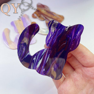 QY minimaliste dégradé acrylique chat porte-clés mignon chaton sac breloque Animal porte-clés pendentif nouvel accessoire de - Product Image 6