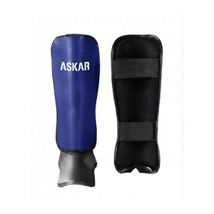 อุปกรณ์ป้องกันหน้าแข้งสำหรับชกมวย Askar สีน้ำเงิน ทำจาก PU สำหรับทุกเพศ ทนทานต่อการสึกหรอ เหมาะสำหรับการฝึกซ้อม - Product Image 1