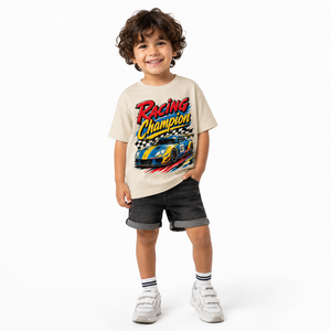 T-shirt à manches longues col rond en jersey 100% coton imprimé Racing pour homme, décontracté, respirant, coupe ample, couleur unie, style Hip Hop - Product Image 2