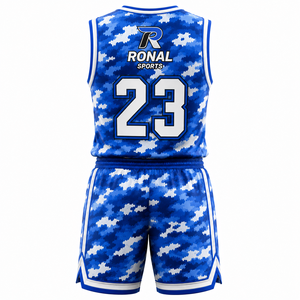Uniforme de Baloncesto Personalizado para Equipos, Diseño Personalizado, Venta al por Mayor, Buena Calidad, Secado Rápido, Conjuntos de Uniformes de Baloncesto 100% Poliéster - Product Image 2