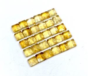 Cabalones de Citrino AAA, Gema Cuadrada Amarilla de 7x7 mm, Piedra Natural, Cristal Curativo, Piedra Suelta de Citrino para Joyería - Product Image 1
