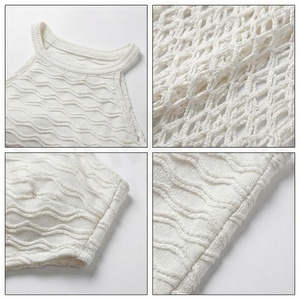 White Crocheted 2 Piece <b>Set</b> Bandeau Top With Hollow Out <b>Skirt</b> Tassel Detail Women's <b>Bikini</b> Beachwear - Product Image 6