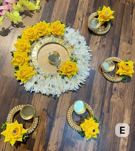 Traditional Lotus Rangoli Wood Handmade Candle Holder Diwali Religious Activities Christmas-Authentic Beautiful Artistry - Product Image 6