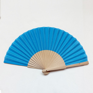 23cm High Quality Durable Personalized Bamboo Craft Hand Held Folding Fan Custom Printed Logo Wholesale Women Wedding Dance