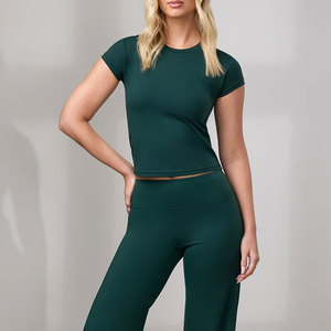 Camiseta Deportiva Corta para Yoga, Ajustada, Transpirable, de Secado Rápido, para Mujer - Product Image 3