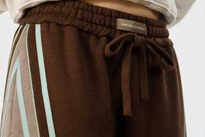 Ensemble de survêtement 2 pièces pour femme, sweat à capuche court et pantalon de survêtement, marron uni, décontracté, respirant, été, coupe classique - Product Image 5