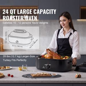 Forno Elettrico da Banco da 24 QT con Coperchio Autoriscaldante e Funzione Scongelamento/Riscaldamento - Product Image 2