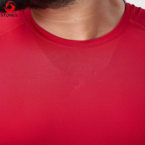 Men's Red Sleeveless <b>Compression</b> <b>Shirt</b> Quick Dry Workout Top for Gym Fitness Adults Custom Logo Print OEM Services - Product Image 5