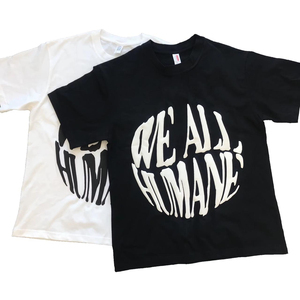 T-shirt homme surdimensionné avec logo personnalisé, qualité luxe, épaules tombantes, impression puff, 100% coton - Product Image 1