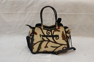 Bolsa de lona bordada con diseño floral personalizado, cierre de cremallera, para uso diario y viajes - Product Image 3