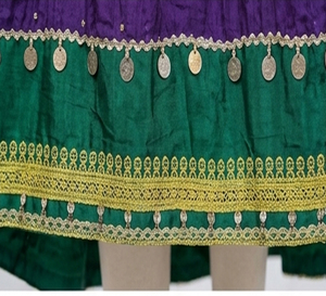 Robes afghanes Kuchi traditionnelles ethniques vintage brodées, grandes tailles, longues jusqu'au sol, manches longues, multicolores - Product Image 6