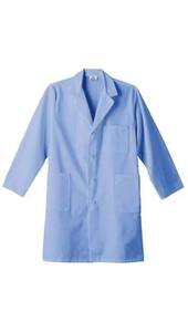 Blouse de laboratoire unisexe bleu clair en toile, coton et polyester, pour usage hospitalier, manches longues avec poches, haute qualité - Product Image 4