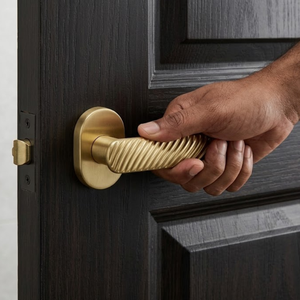 Premium Brass <b>Mortise</b> Door Handle <b>Set</b> Graphite Black Finish Modern Luxury Hardware for Apartment Home Office and Interior Doors - Product Image 2