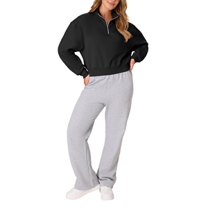 Sweat-shirt à capuche zippé pour femme, style streetwear décontracté, épaules tombantes, respirant, écologique, pour l'extérieur - Product Image 5