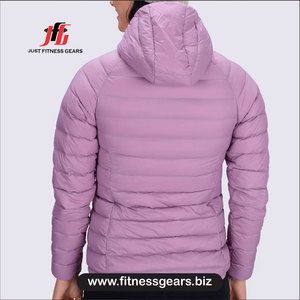 Women's <b>quilted</b> puffer Winter solid color Polyester <b>wadding</b> Stand collar Zipper closure <b>for</b> jacket - Product Image 2