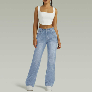 Jeans Anchos de Mezclilla para Mujer 2026, Estilo Hip Hop, de Alta Calidad, Transpirables, Casuales, con Logo en la Cintura, para Invierno y Verano - Product Image 2