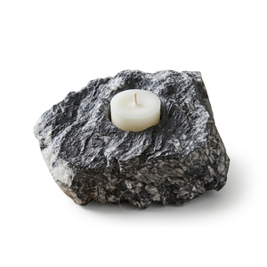 Support de bougie en pierre naturelle sculptée à la main en pinolite, agate, pierre précieuse de guérison, vente en gros - Product Image 1