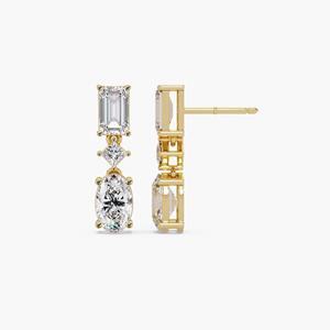 ต่างหูเพชรทรงรี 3.2 กะรัต ทอง 14K หรูหรา สำหรับเจ้าสาว งานแต่งงาน ต่างหูระย้า ประดับเพชรระยิบระยับ เครื่องประดับชั้นดีสำหรับผู้หญิง - Product Image 6