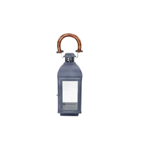 Nouvel ensemble décoratif de 6 lanternes en métal et verre couleur zinc, porte-bougie pour festivals et décoration d'hôtel, personnalisable