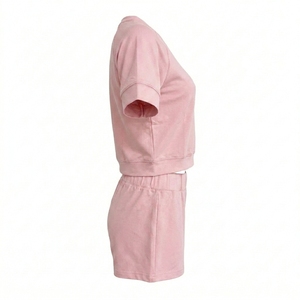 Ensemble short et t-shirt en coton pour homme et femme, tissu doux et respirant, confortable, décontracté, pour tous les jours - Product Image 3