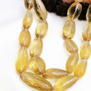 สร้อยคอประดับด้วยลูกปัดรูปไข่เหลี่ยมเพชรพลอยจากหินควอตซ์น้ำผึ้งธรรมชาติ สำหรับทำเครื่องประดับชั้นดี - Product Image 1