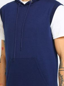 <b>Men</b> Casual Breathable Workout <b>Hooded</b> Tank <b>Tops</b> Sports Bodybuilding Stringer Muscle Cut Gym Hoodies - Product Image 4