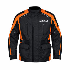 เสื้อแจ็คเก็ตขี่มอเตอร์ไซค์ KADIA สีดำและสีส้ม สำหรับทุกฤดู กันน้ำ พร้อมแผ่นป้องกัน เหมาะสำหรับผู้ชาย - Product Image 1