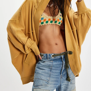 Nuevo Estilo Cárdigan de Punto con Capucha Oversize, Manga Larga, Hombros Caídos, Talla Grande, Tipo Capa, Color Sólido, Sudadera de Otoño para Mujer - Product Image 4